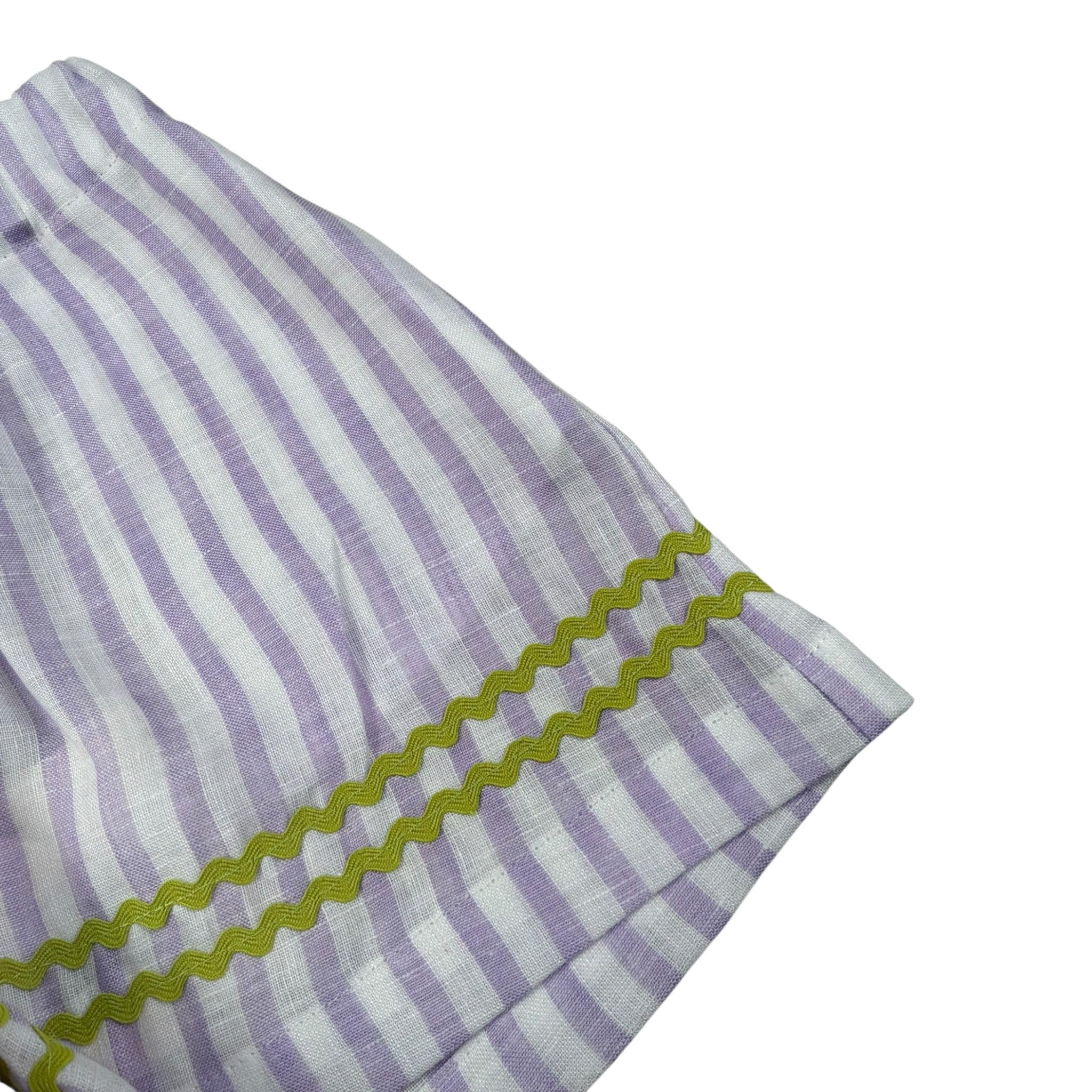 Ilfarobimbi Short Bicolore con Fantasia A Righe Bianco/Lilla per Neonata IFB50374X BIANCO/LILLA ILFAROBIMBI 