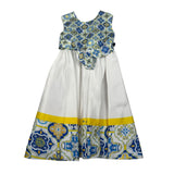 Magnifica Lulu Abito Cerimonia Giromanica Tinta Unita per Bambina RUOTA BIANCO MAGNIFICA LULU 