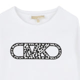 Michael Kors Shirt Girocollo Tinta Unita con Logo per Bambina R30316 BIANCO MICHAEL KORS 