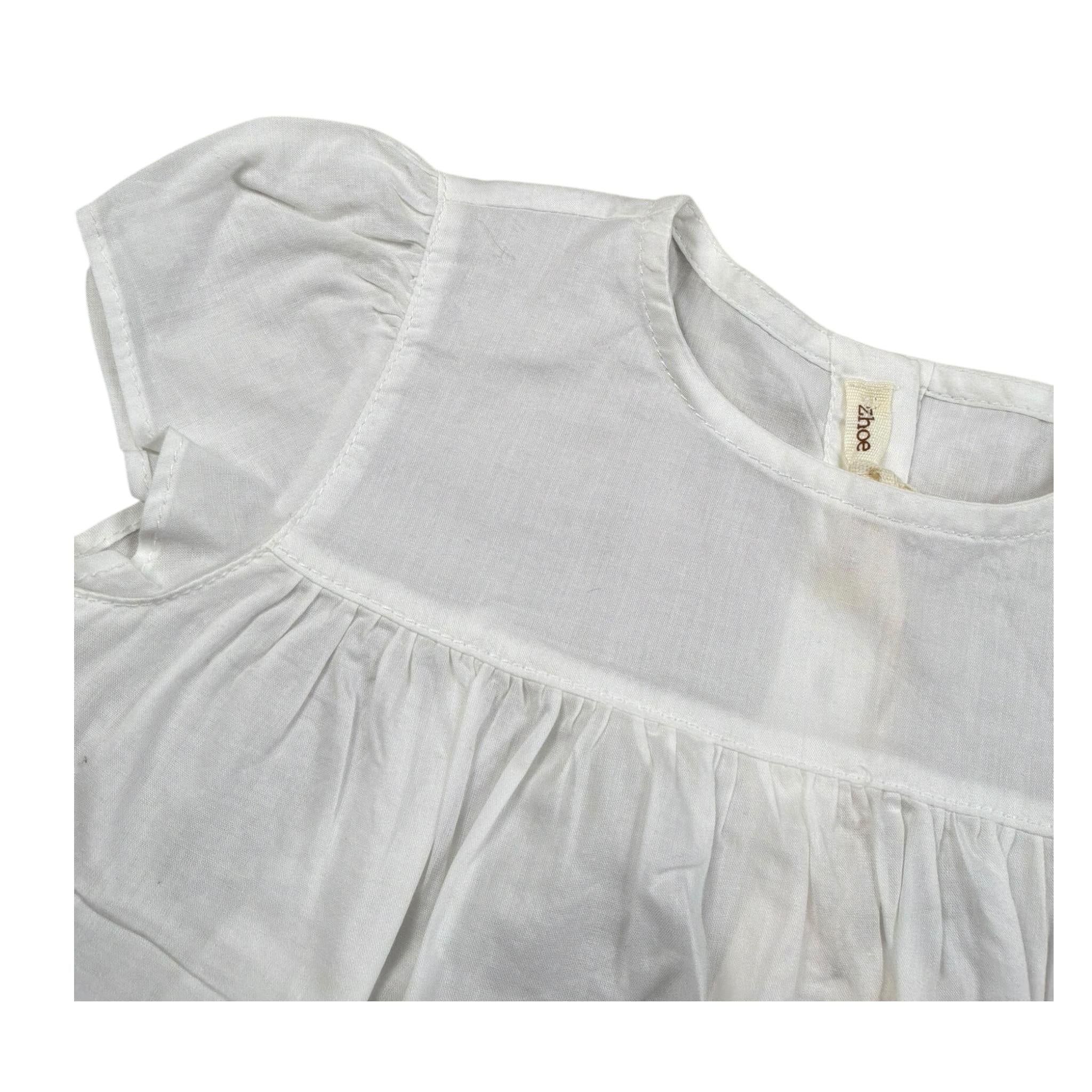 Zhoe & Tobiah Camicia Mezza Manica Tinta Unita per Neonata RTT11BN PANNA ZHOE & TOBIAH 