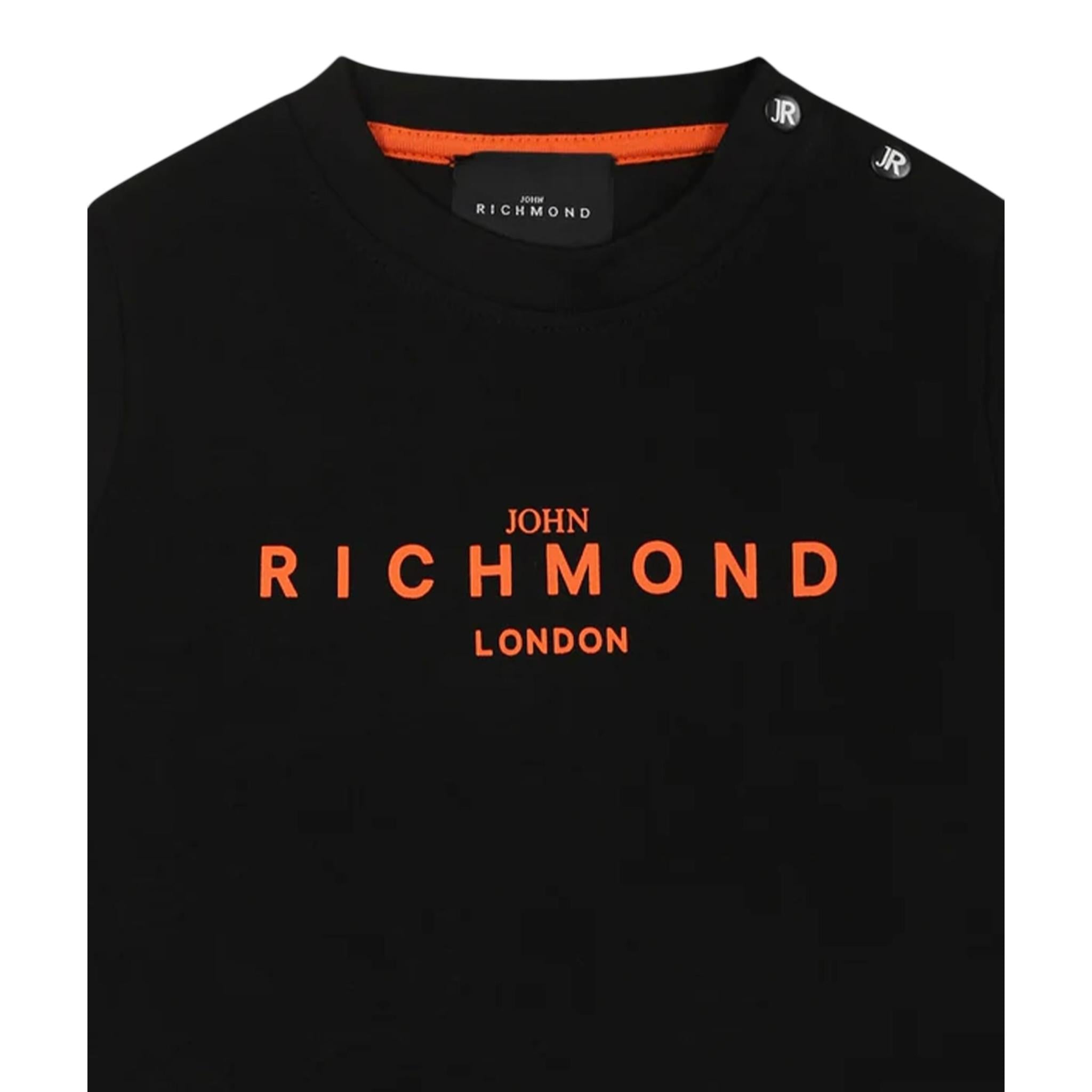 John Richmond T-Shirt Girocollo Tinta Unita con Stampa per Neonato RIP25014TSXXX NERO JOHN RICHMOND 