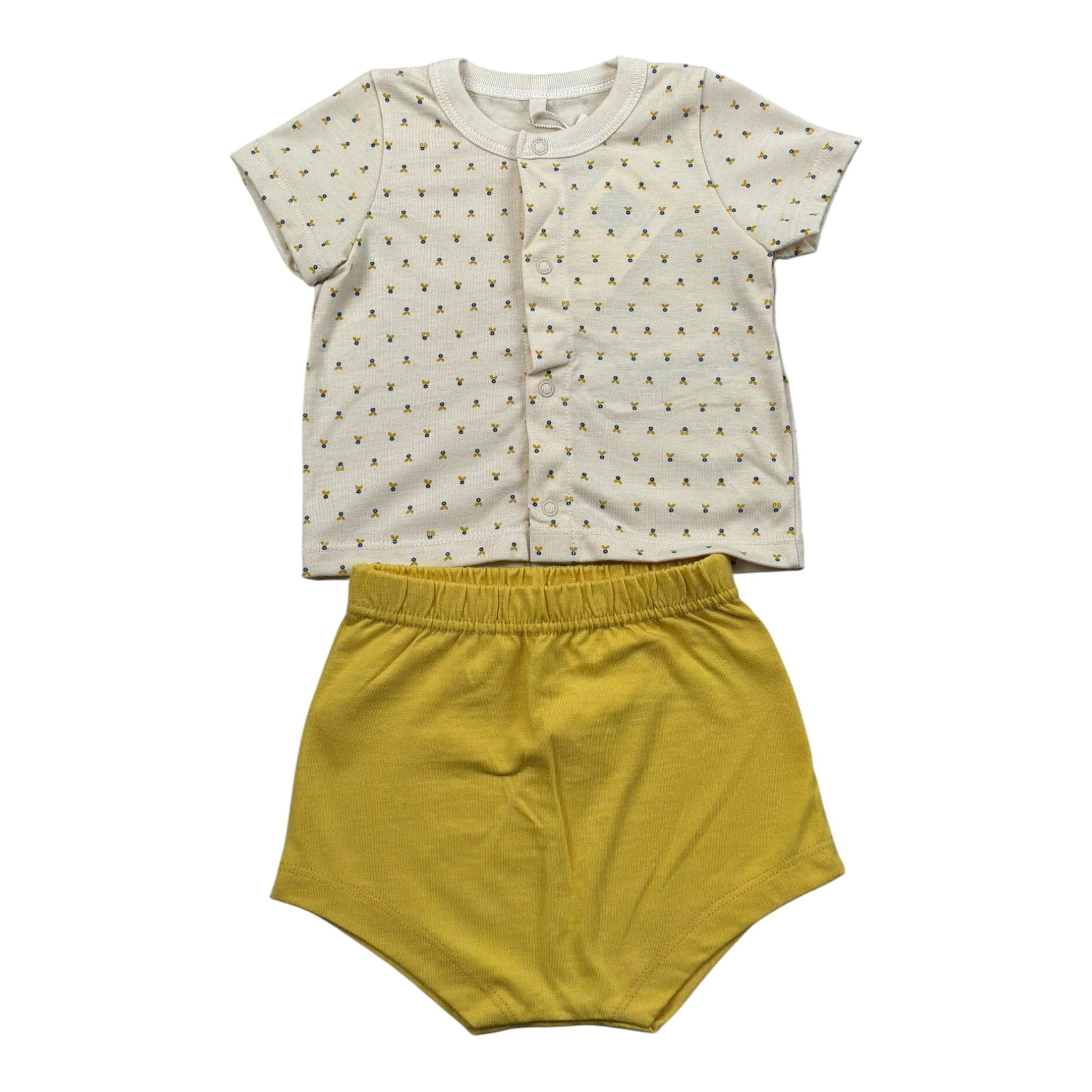 Petit Bateau Completo 2 Pezzi T-Shirt-Coulotte Beige per Neonato A09JB BEIGE PETIT BATEAU 