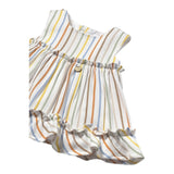 Mayoral Abito Tinta Unita Set con Coulotte Fantasia A Righe per Neonata 1844 BIANCO MAYORAL 