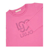 Liu Jo Shirt Tinta Unita Girocollo con Brillantini per Neonata KF4029X ROSA LIU JO 
