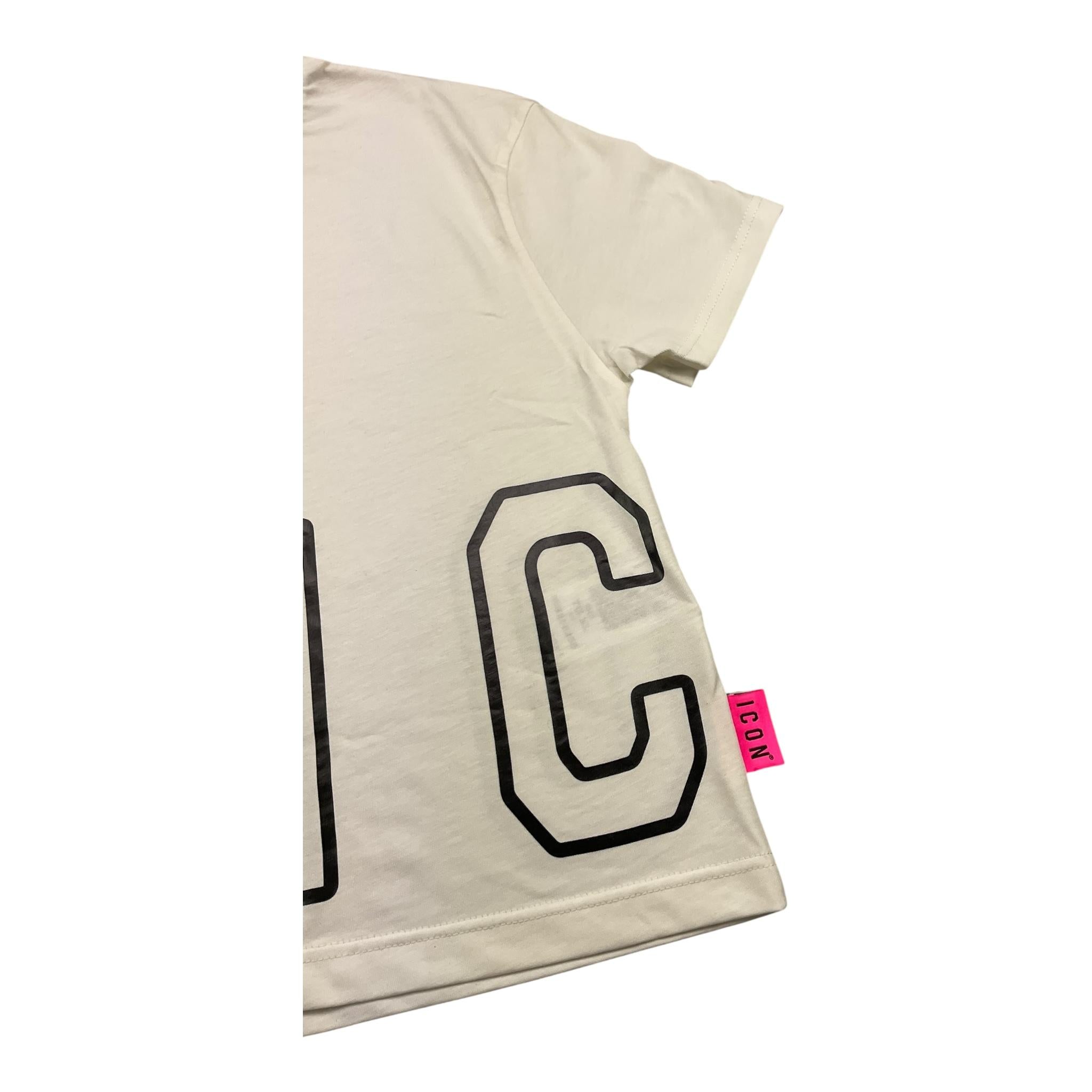 ICON t-shirt girocollo tinta unita con logo Bianco per Bambina IGKS00355 BIANCO ICON 