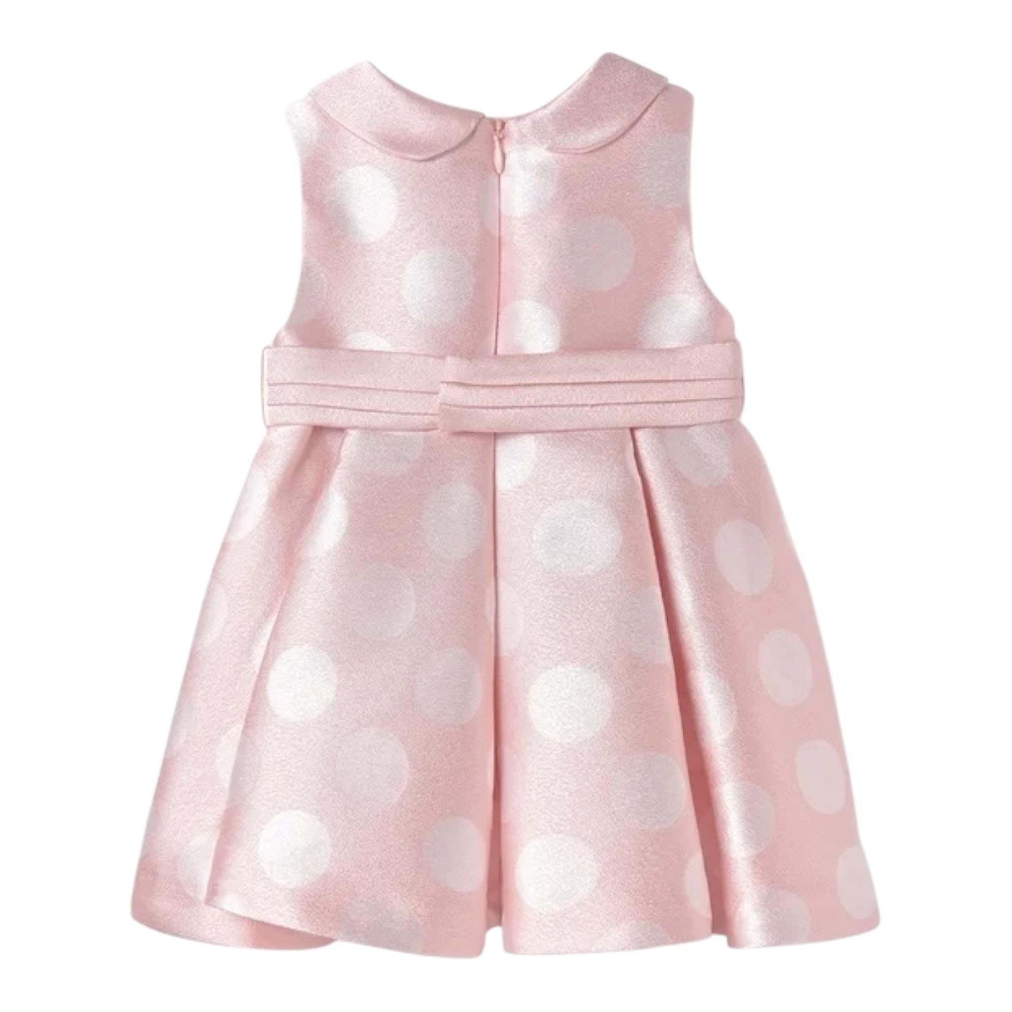 Abel & Lula Abito Cerimonia Tinta Unita con Pois per Bambina 5007 ROSA ABEL & LULA 