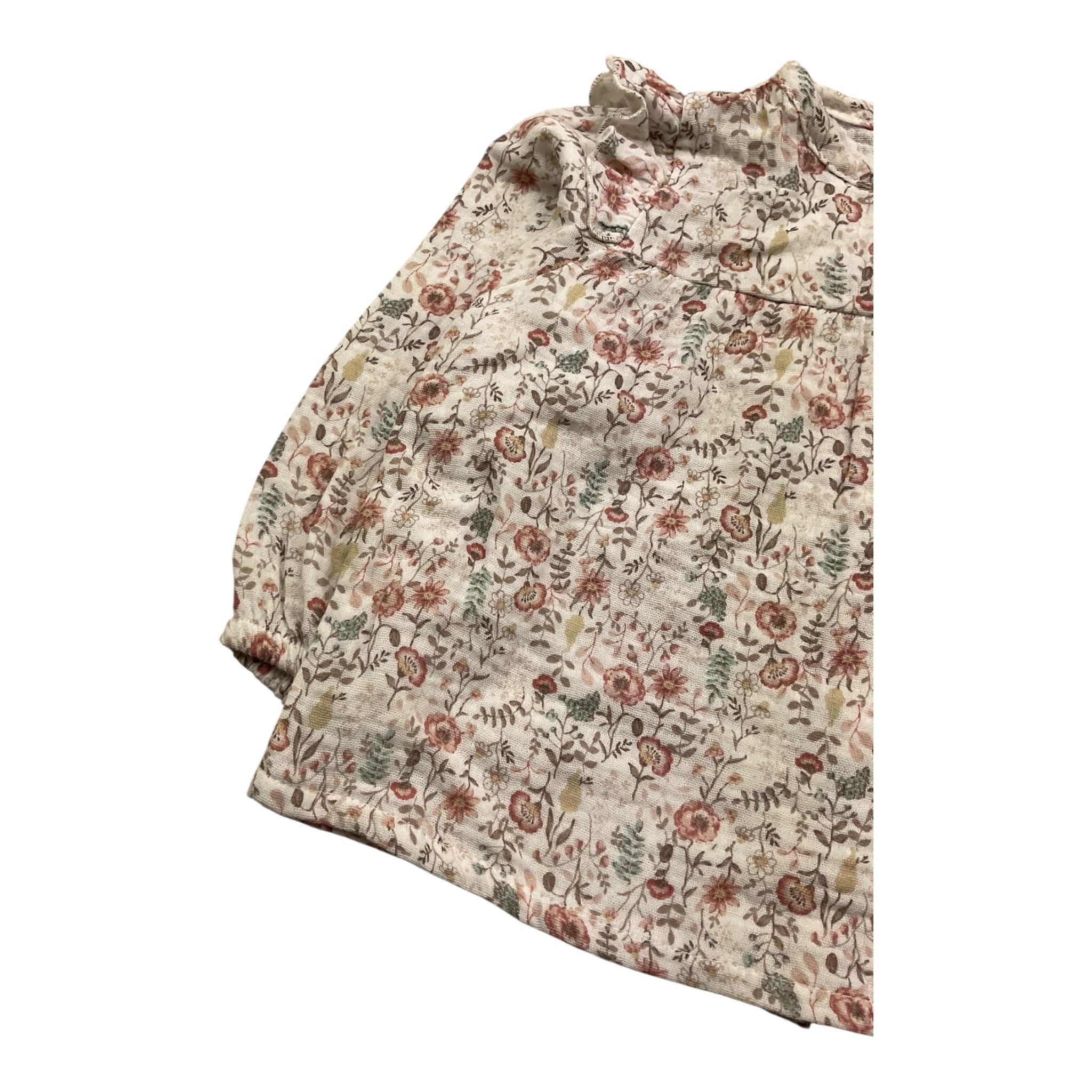 PETIT INDI camicia manica lunga tinta unita fantasia floreale Bianco per Neonata AW24B2417 BIANCO PETIT INDI 