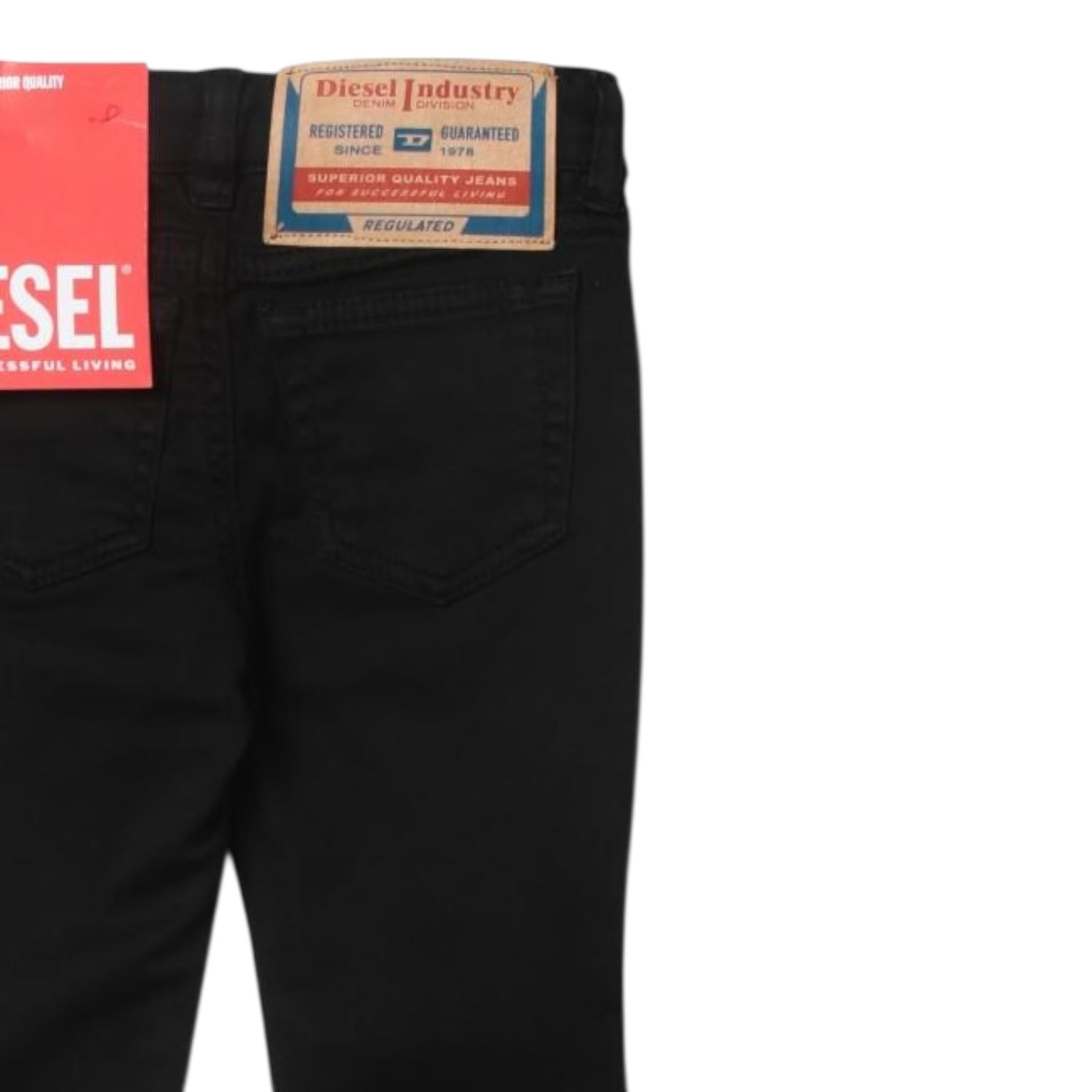 Diesel Jeans Tinta Unita con Girovita Regolabile per Bambina J00991 NERO DIESEL 