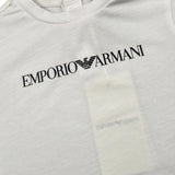 Emporio Armani T-Shirt tinta unita con Stampa Bianco per Neonato 8NHTN5 BIANCO EMPORIO ARMANI 
