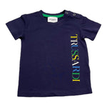 Trussardi T-Shirt Girocollo Tinta Unita con Logo per Neonato TIP24069TS BLU TRUSSARDI 