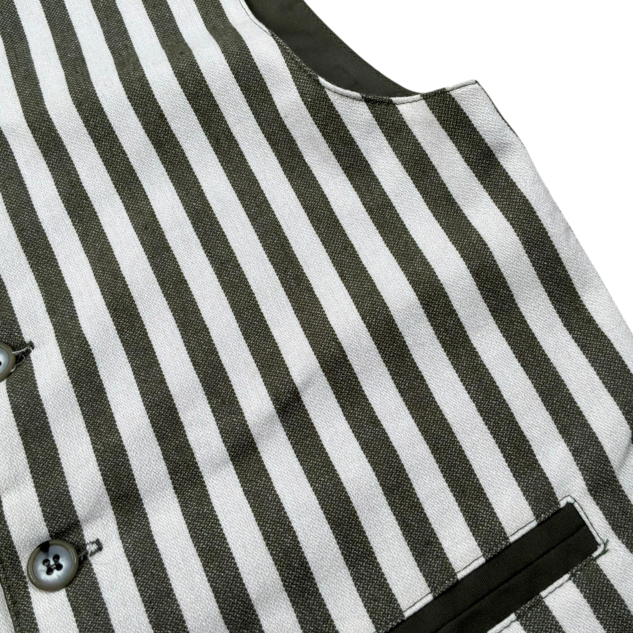 Over-D Gilet Bicolore con Fantasia A Righe per Bambino OK1564SGL BIANCO/VERDE OVER-D 