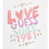 Guess T-Shirt Girocollo Tinta Unita con Stampa per Neonata K3GI01K6YW3 BIANCO GUESS 