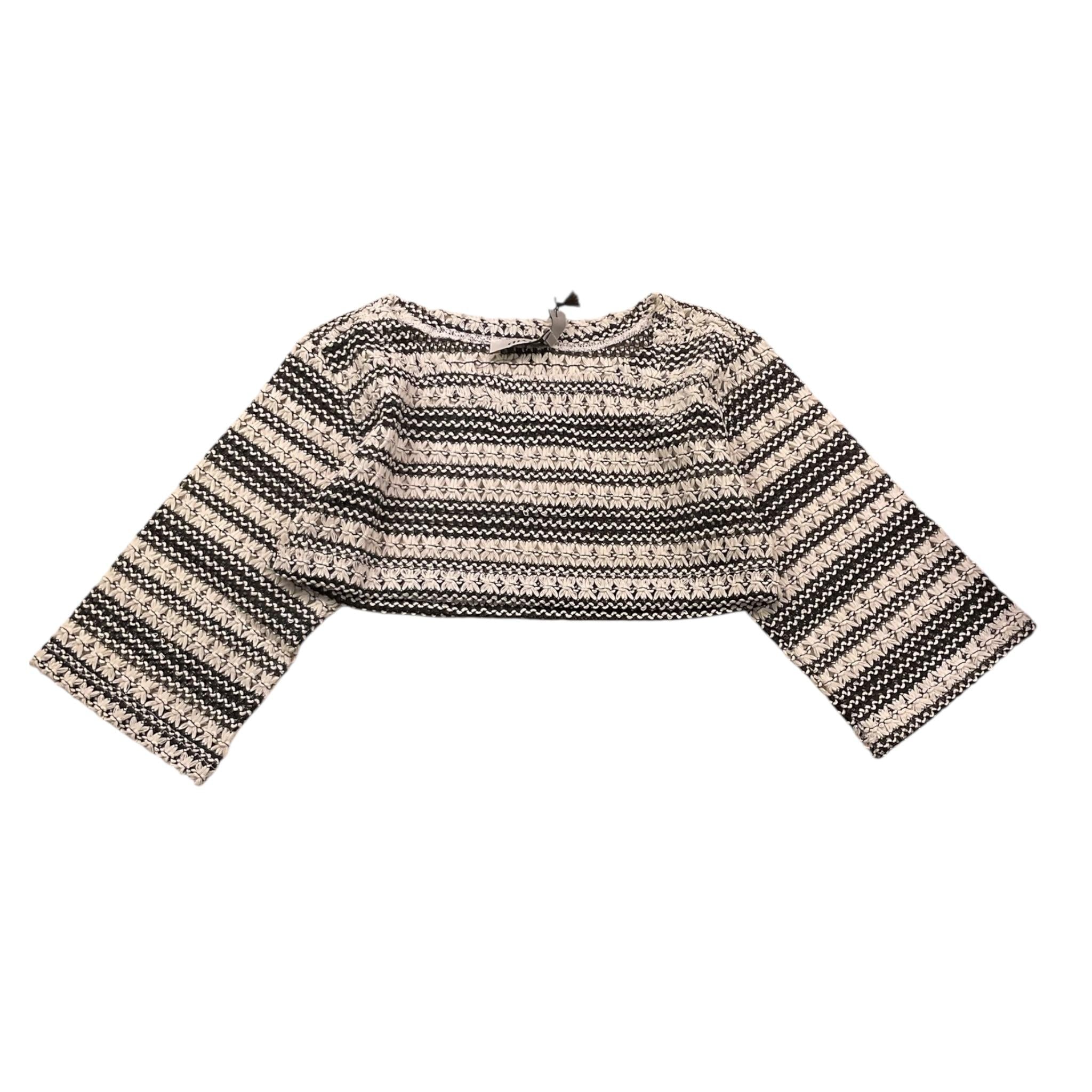 Dixie T-Shirt Bicolore Traforata Modello Crop per Bambina LB06231G74 BIANCO/NERO DIXIE 