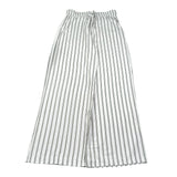 Please Pantalone Tinta Unita Modello A Palazzo con Fantasia A Righe per Bambina PE32131G73 BIANCO PLEASE 