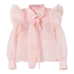 MISS BLUMARINE camicia tinta unita con top e foulards Rosa per Bambina IA4001 ROSA MISS BLUMARINE 