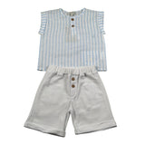 Lalalu' Completo 2 Pezzi Camicia-Bermuda per Neonato CCTL01G BIANCO/BEIGE LALALU' 