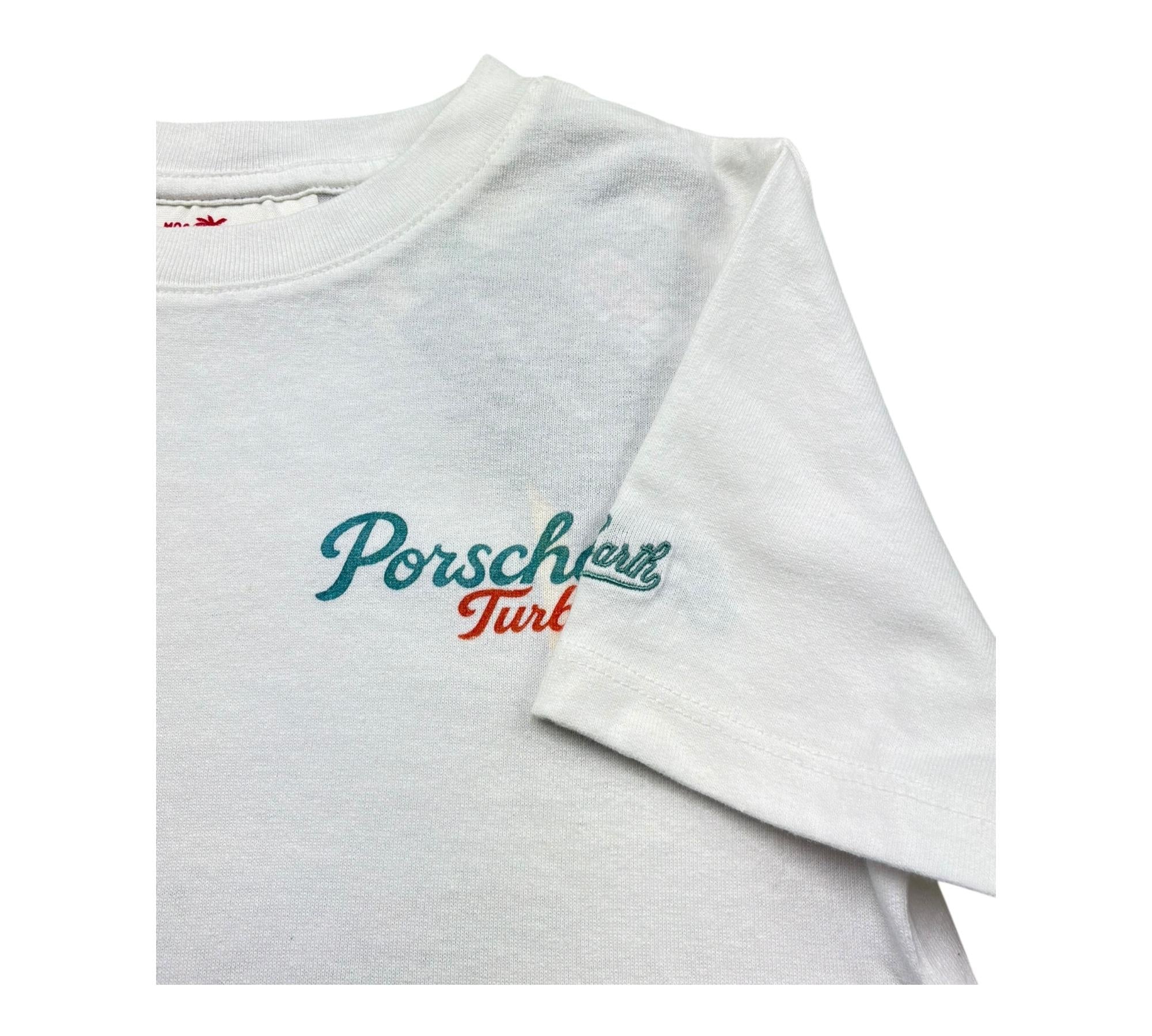 Saint Barth T-Shirt Girocollo Tinta Unita con Stampa per Bambino PORSCHERETRO BIANCO SAINT BARTH 