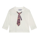 MOSCHINO shirt girocollo tinta unita con stampa cravatta  Bianco per Neonato MQ00R BIANCO MOSCHINO 