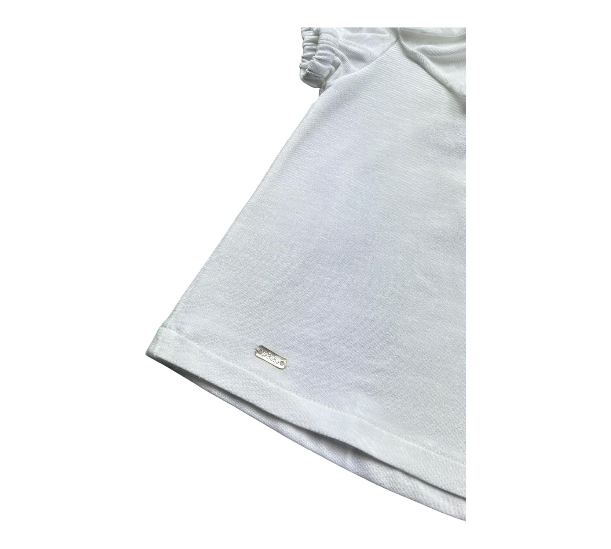Le Bebe T-Shirt Tinta Unita con Colletto per Neonata LBG6426 BIANCO LE BEBE 