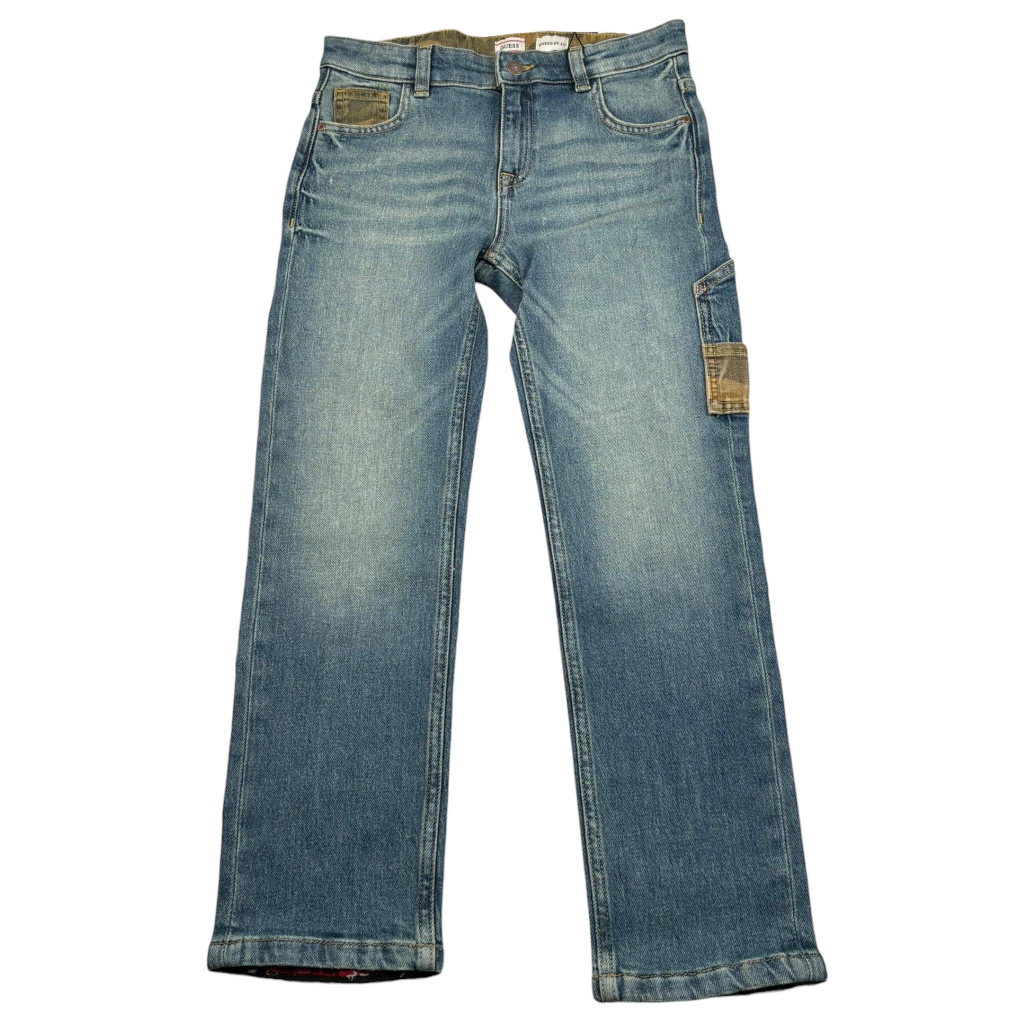 Guess Jeans Tinta Unita con Girovita Regolabile per Bambino N5RA04D4MS0 BLU GUESS 