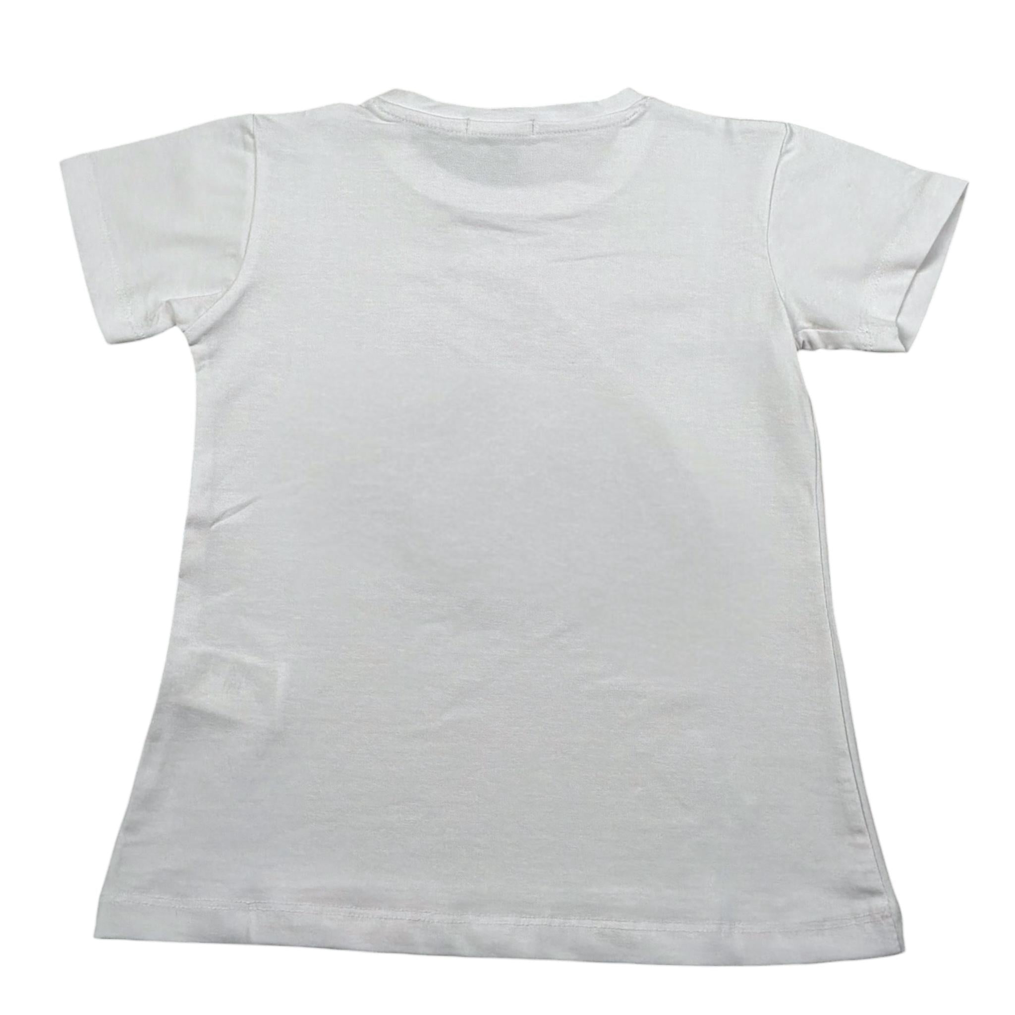 Fun & Fun T-Shirt Girocollo Tinta Unita con Paillettes per Bambina FNBTS16932 BIANCO FUN & FUN 