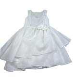 Isabel Abito Cerimonia Tinta Unita con Tulle per Bambina IS23C246S BIANCO ISABEL 