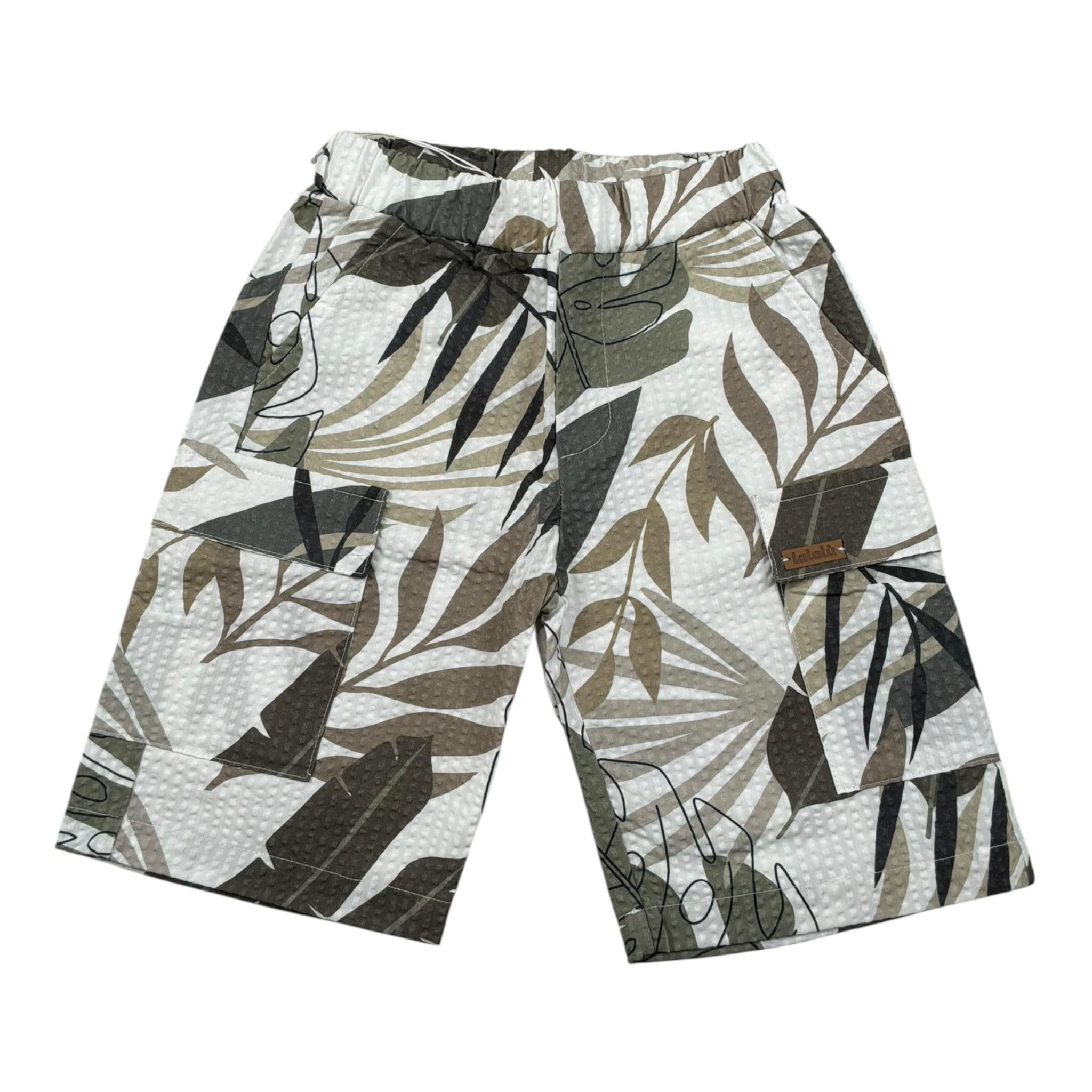 Lalalu' Bermuda tinta unita con Elastico In Vita Bianco per Bambino BML250PBX BIANCO LALALU' 