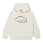 DIESEL felpa tinta unita con cappuccio e stampa Panna per Bambino J02017 PANNA DIESEL 