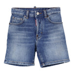 Dsquared2 Bermuda In Denim Tinta Unita per Bambino DQ2838X BLU DSQUARED2 