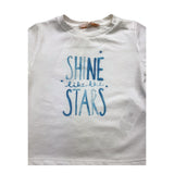 Please T-Shirt Girocollo Tinta Unita Con Stampa In Contrasto Bianco Per Neonata