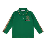 ROBERTO CAVALLI polo manica lunga tinta unita con logo Verde per Neonato TJT641 VERDE ROBERTO CAVALLI 