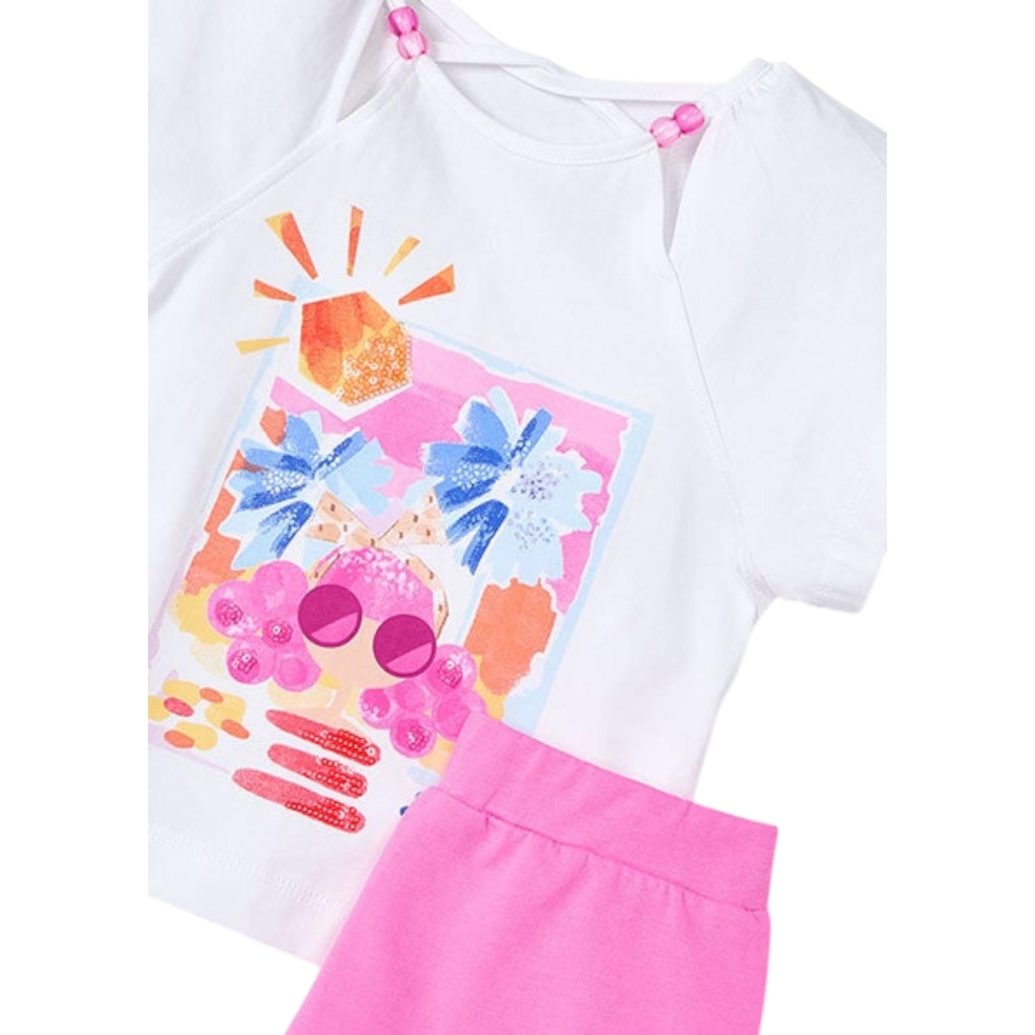Mayoral Completo 2 Pezzi T-Shirt-Short  per Bambina 32133 BIANCO MAYORAL 