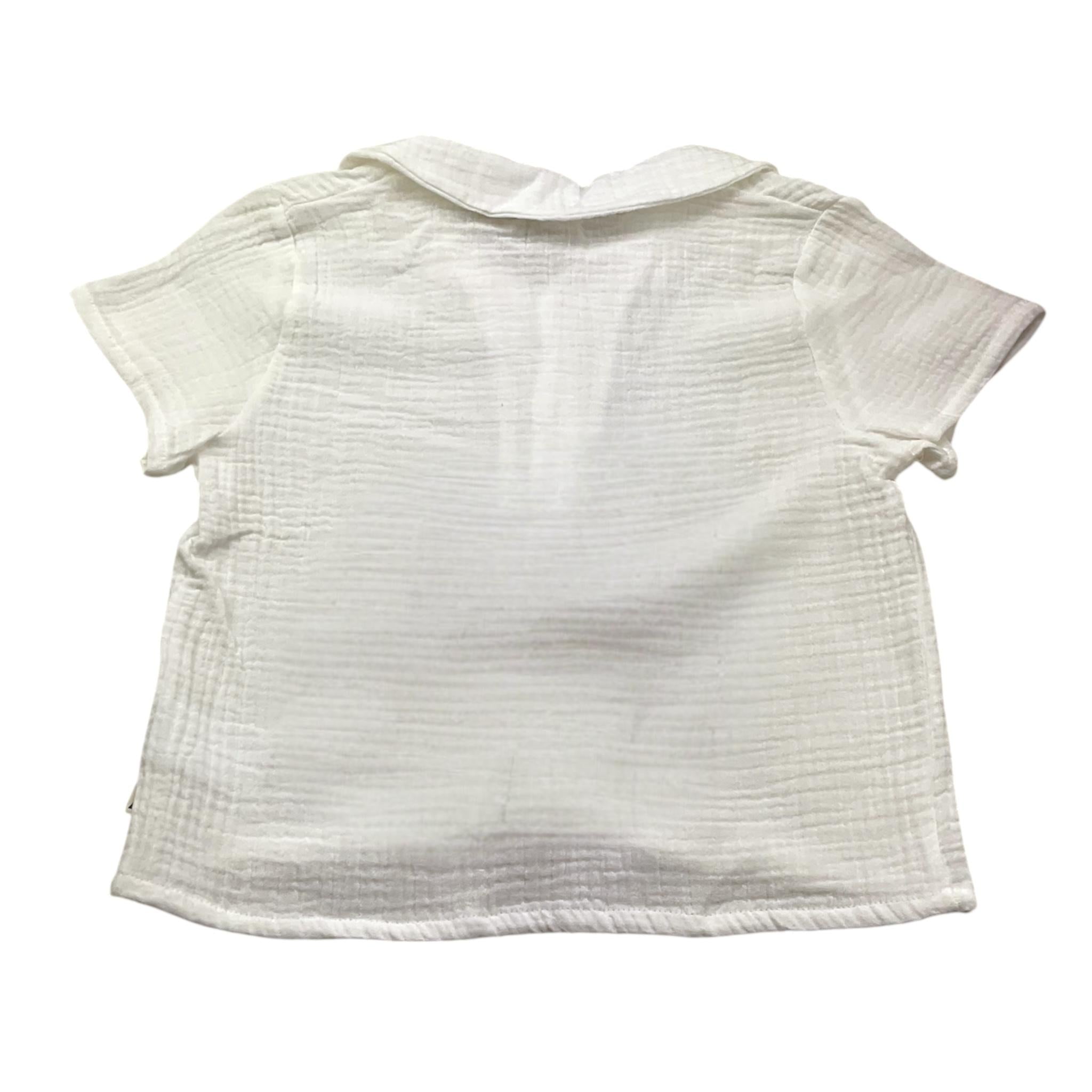 Petit Indi Camicia Mezza Manica Tinta Unita per Bambino SS25BK7314 BIANCO PETIT INDI 