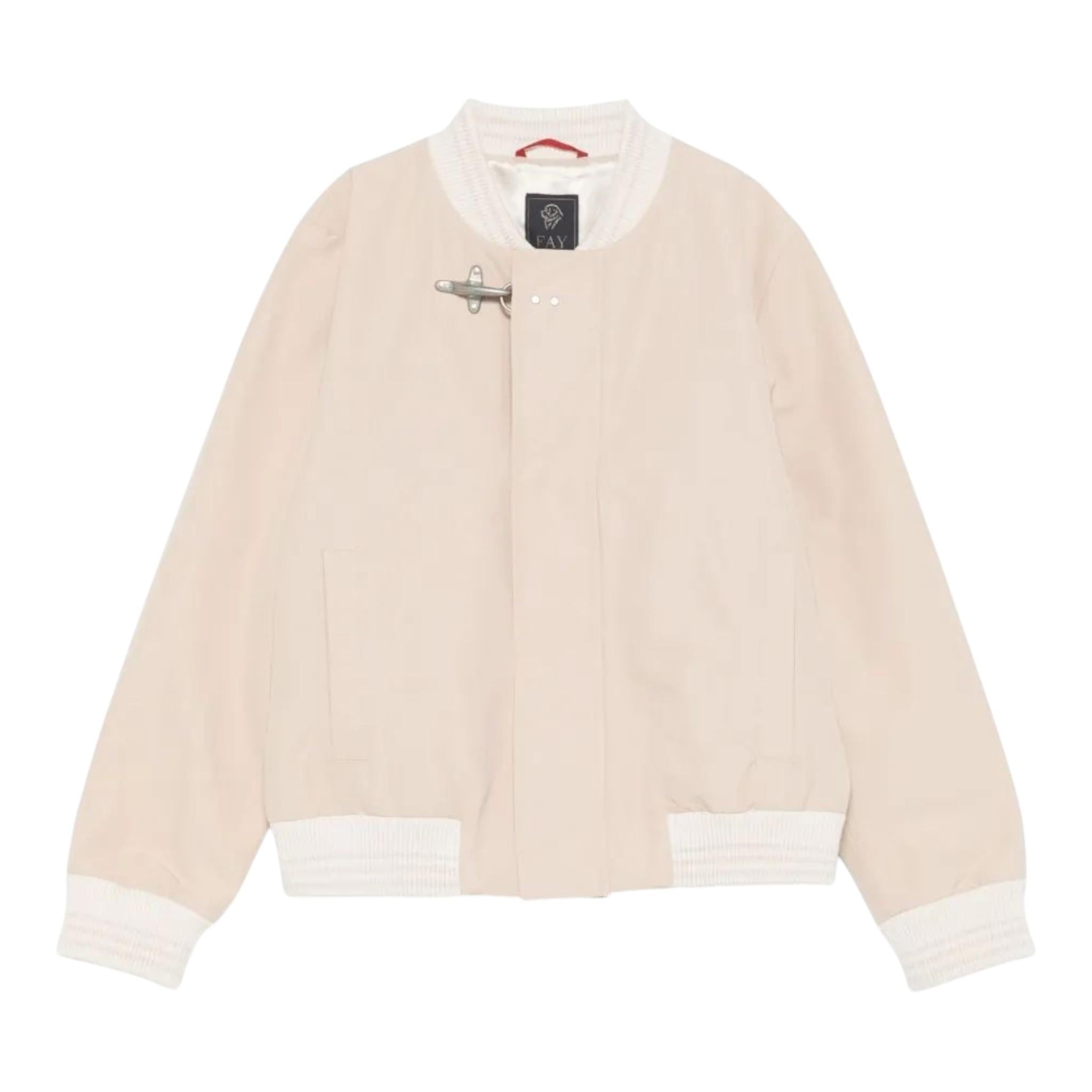 Fay Giubbino Tinta Unita Girocollo con Zip per Bambino FW2P17 BEIGE FAY 