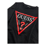 GUESS felpa chiusa girocollo tinta unita con stampa logo Nero per Bambino L73Q09KAUG0 NERO GUESS 