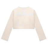 Miss Blumarine Giacca Tinta Unita Con Applicazione Panna Per Bambina