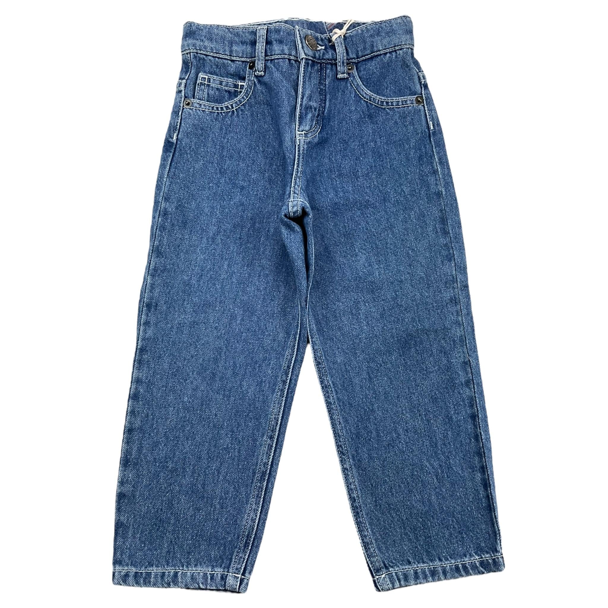 DOU DOU jeans tinta unita con girovita regolabile  Blu per Bambino DV6P60 BLU DOU DOU 