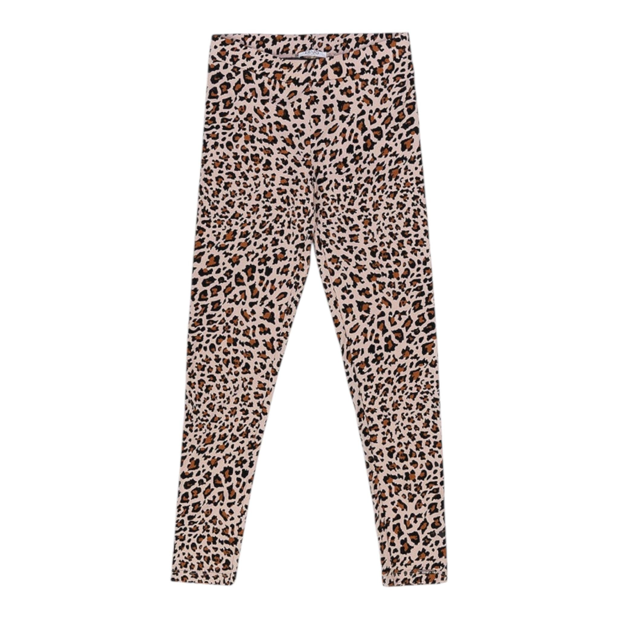 LIU JO leggins tinta unita con fantasia maculata Beige per Bambina GF1197 BEIGE LIU JO 