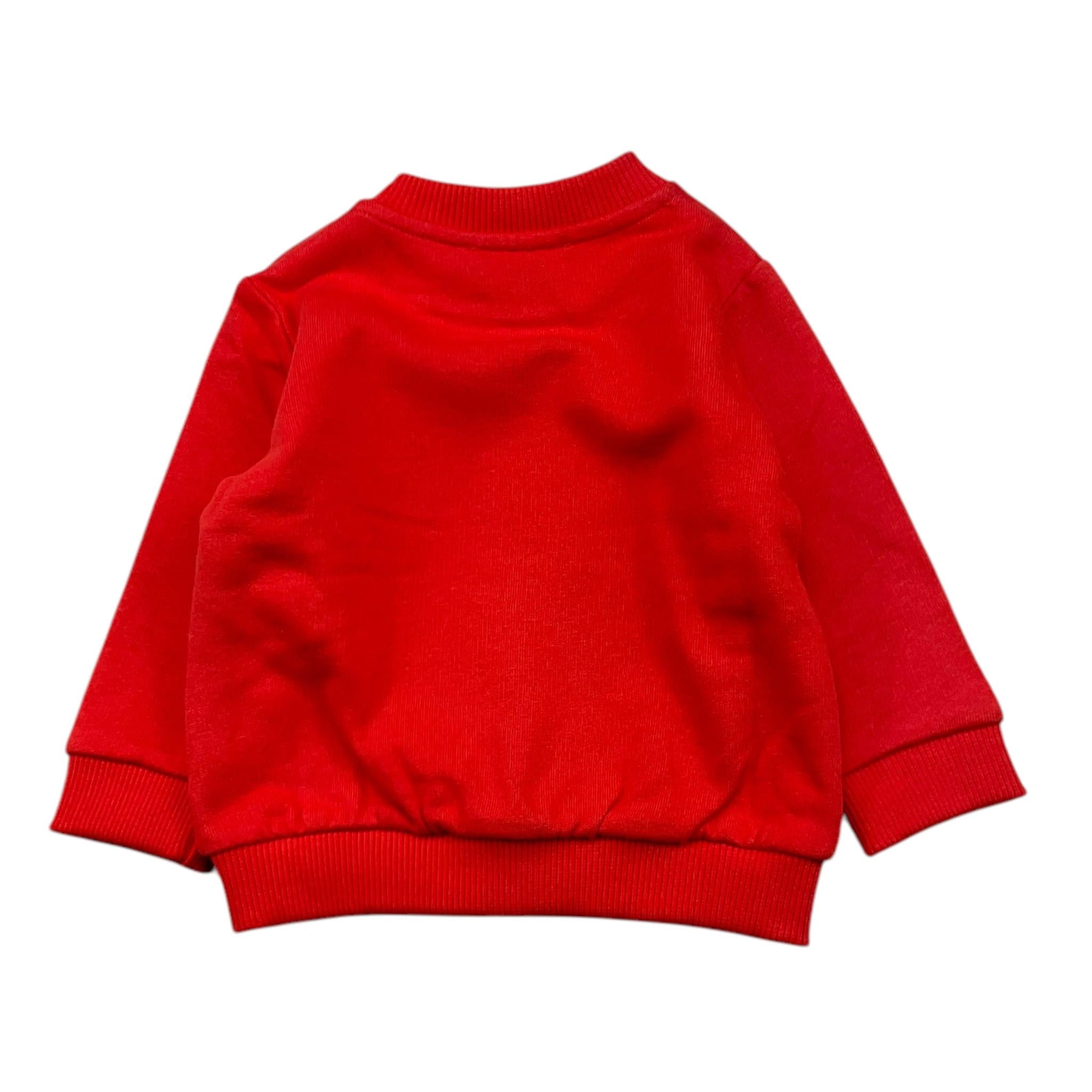 MOSCHINO felpa tinta unita girocollo con stampa Rosso per Neonato M0F060 ROSSO MOSCHINO 