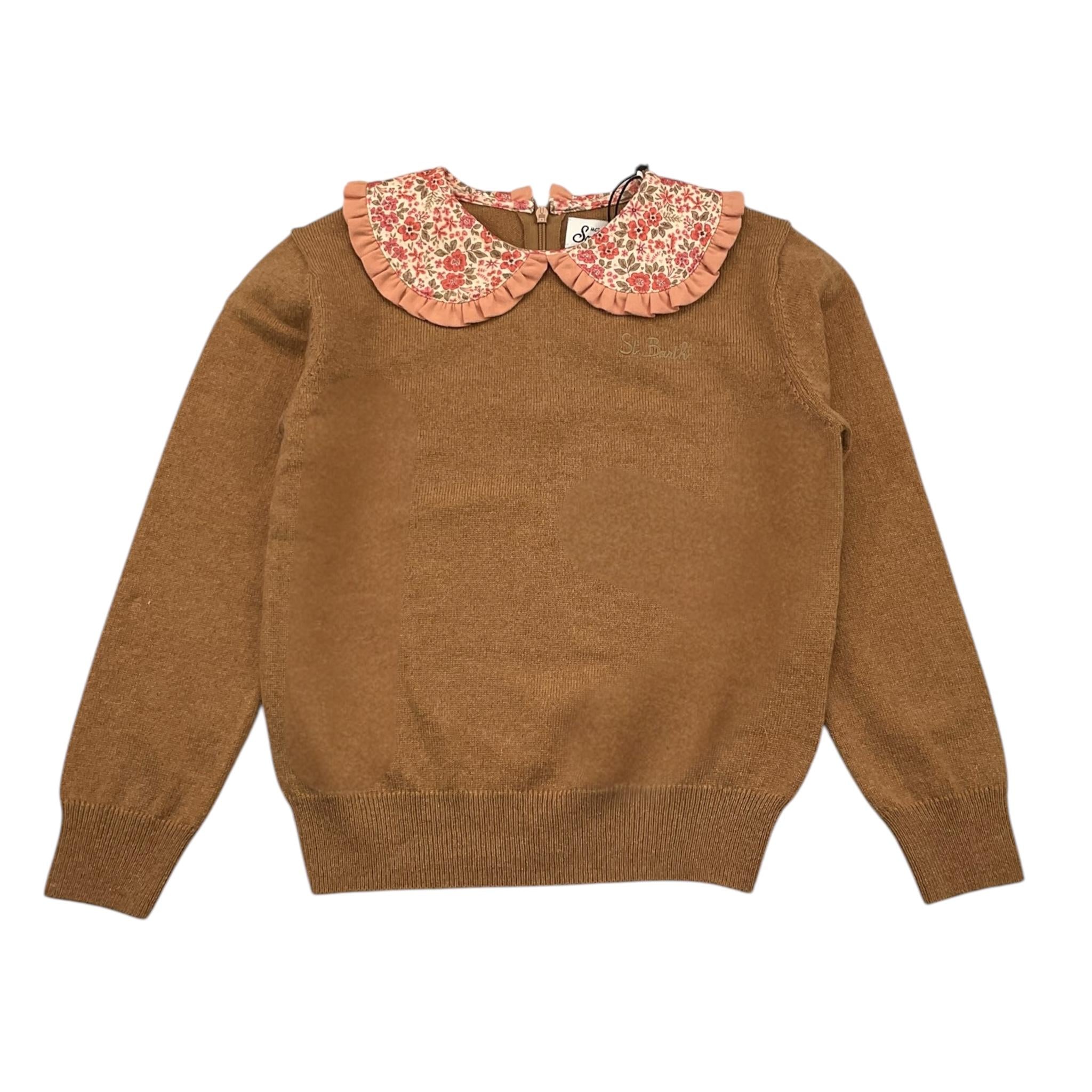 SAINT BARTH maglia tinta unita con colletto in contrasto Marrone per Bambina ALB001 MARRONE SAINT BARTH 