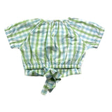 Zhoe & Tobiah Camicia Modello Crop Tricolore Con Fantasia A Quadri Bianco Per Bambina