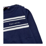 CESARE PACIOTTI maglia girocollo tinta unita con ricamo logo Blu per Neonato MGP5355N BLU CESARE PACIOTTI 