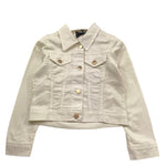 Relish Giubbino In Denim Tinta Unita con Bottoni per Bambina RGP23050 BIANCO RELISH 