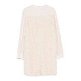 MISS BLUMARINE abito manica lunga tinta unita Avorio per Bambina IF4066 AVORIO MISS BLUMARINE 