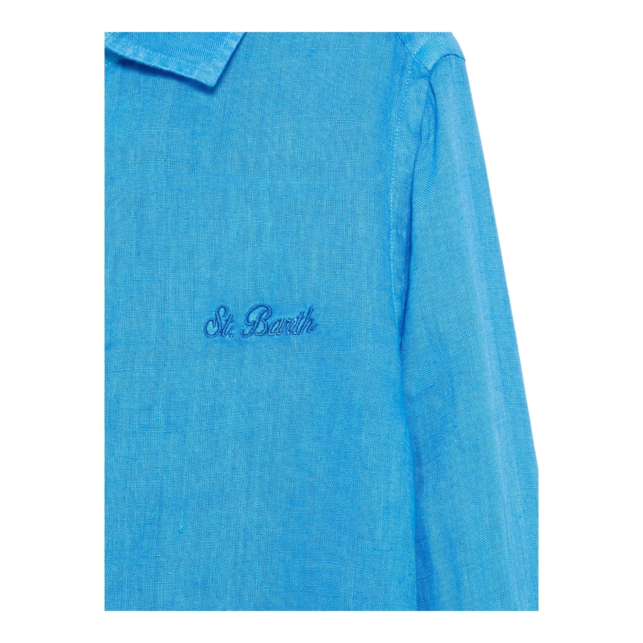 Saint Barth Camicia Manica Lunga Tinta Unita per Bambino AGN00010 TIFFANY SAINT BARTH 