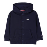 Tommy Hilfiger Felpa con Bottoni E Cappuccio Tinta Unita per Bambino KB0KB09314 BLU TOMMY HILFIGER 