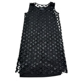 John Richmond Abito Giromanica Tinta Unita Traforato per Bambina RGP26104VE NERO JOHN RICHMOND 