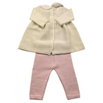 BABY LORD completo 3 pezzi maglia-pantalone-babbucce Panna/rosa per Neonata 419 PANNA/ROSA BABY LORD 