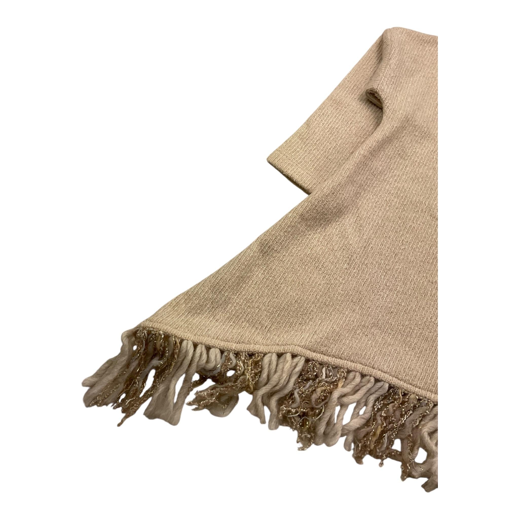 MAGIL maglia girocollo tinta unita con frange Beige per Bambina GN21037 BEIGE MAGIL 