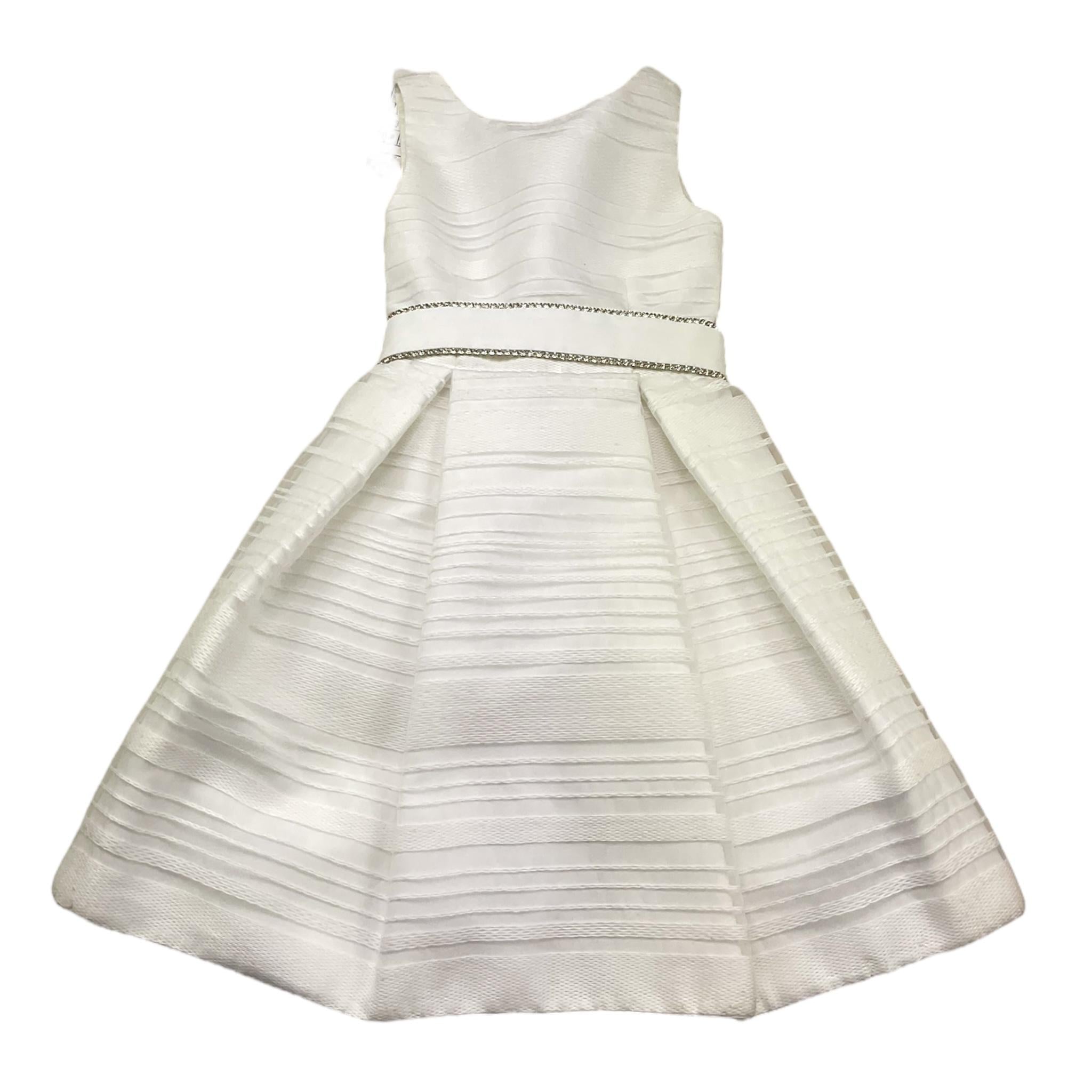 Miss Leod Abito Cerimonia Tinta Unita Giromanica per Bambina CCPE18 BIANCO MISS LEOD 